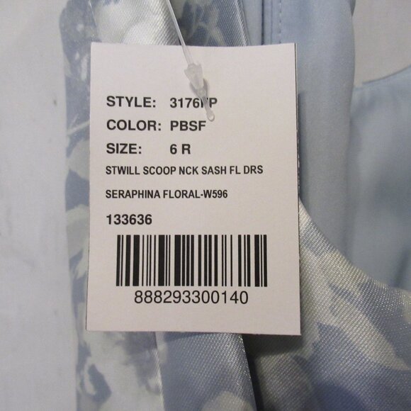 Dessy Collection Vivian Diamond Dress Blue Floral Seraphina Maxi Bridesmaid Prom - Picture 7 of 11